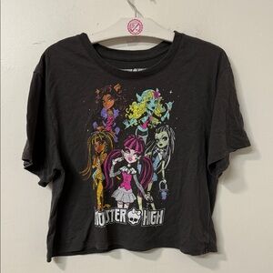 Monster High Black Tee with Colorful Characters